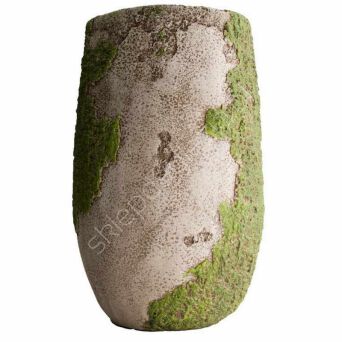 Wazon cement z motywem roślinnym 24,5x38cm