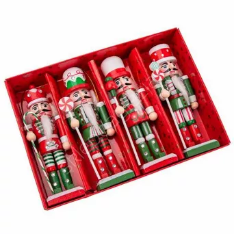 Dziadek do orzechów drewniany 12,5 cm  - zestaw 4 szt