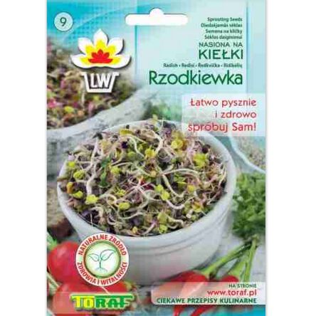 Nasiona na kiełki Rzodkiewka 20g Toraf , kiełkownik.