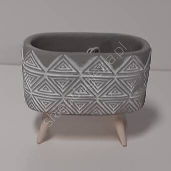 Doniczka Canea cement na stojaku 14x8x11cm