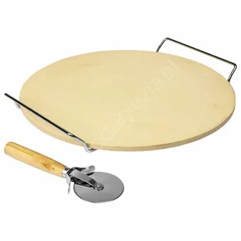 Kamień do pizzy z uchwytem i nozykiem 33cm