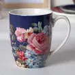 Kubek baryłka Róża 350ml granatowy