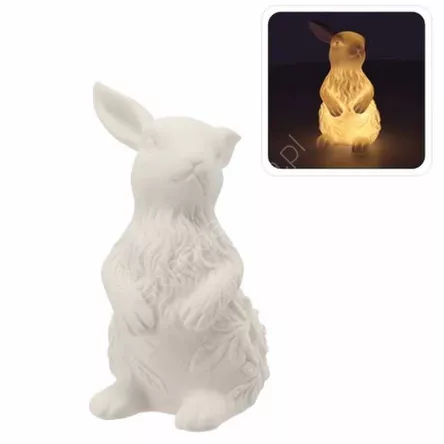 Zajączek ceramiczny LED biały