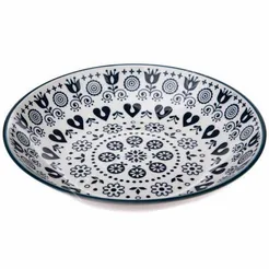 Talerz porcelanowy granatowy głęboki 21,5cm