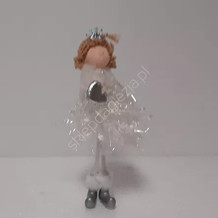 Aniołek w białej sukience 18cm
