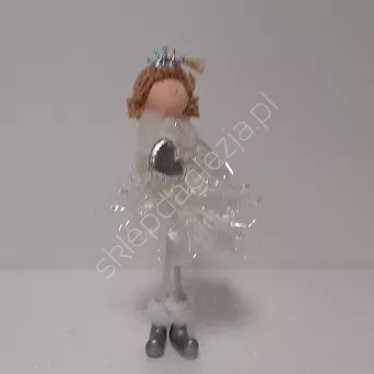 Aniołek w białej sukience 18cm