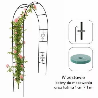 Pergola ogrodowaz dekoracjami 140x38x240cm