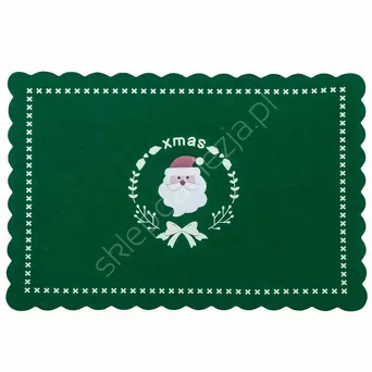 Mata na stół filcowa Mikołaj zielona 30x45cm