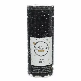 Girlanda koraliki  8mmx10m czarna