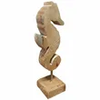 Konik morski drewniany na podstawie niebieski 5x5,5x18cm