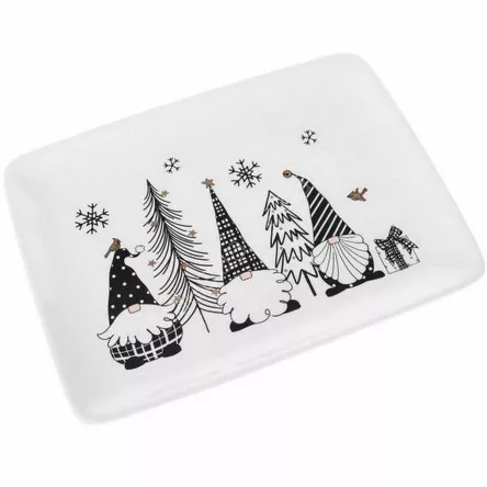 Taca ceramiczna biała skrzaty