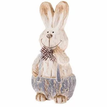 Zając ceramiczny w niebieskich spodniach 8/96