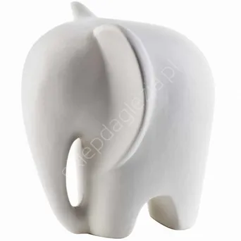 Figurka ceramiczna Słoń biały 15x13x16,4cm