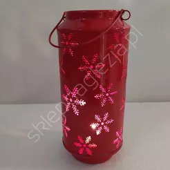 Latarnia metalowa mix kolor śnieżynki 27cm
