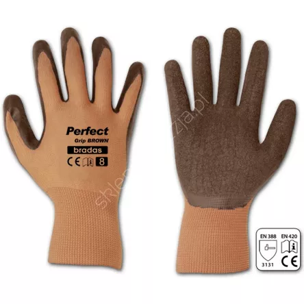 Rękawiczki Perfect Grip Brown lateks  8