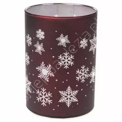 Świecznik szklany LED śnieżynki mały