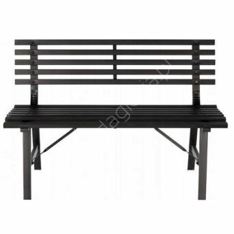 Ławka ogrodowa metalowa czarna 110x55x76cm