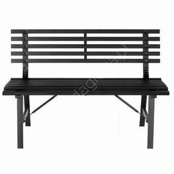 Ławka ogrodowa metalowa czarna 110x55x76cm