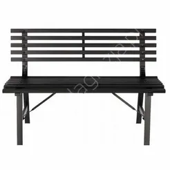 Ławka ogrodowa metalowa czarna 110x55x76cm