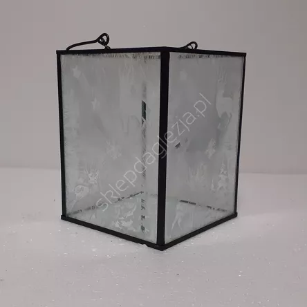 Świecznik szklany kwadrat duży