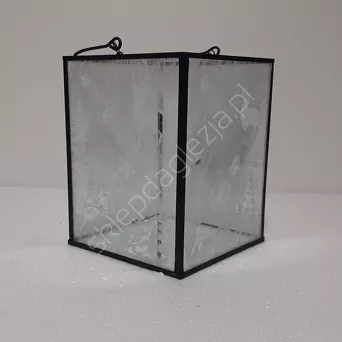 Świecznik szklany kwadrat duży