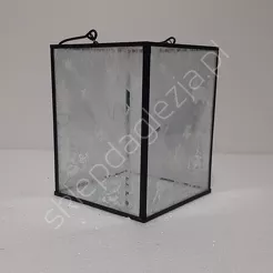 Świecznik szklany kwadrat duży