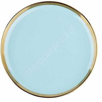 Talerz deserowy Aurora Gold błękitna mięta 20cm
