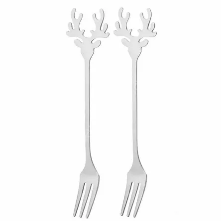 Widelczyk Głowa Renifera srebro na blistrze 2szt