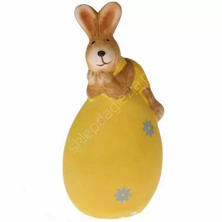 Ceramiczny zając na żółtym jajku nr2