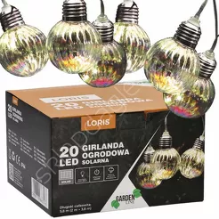 Lampa solarna girlanda dł. 2+3,8m 20LED zimny biały