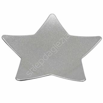 Talerz dekoracyjny brokatowy gwiazda 24cm srebrna 
