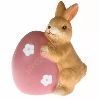 Zając ceramiczny z jajkiem