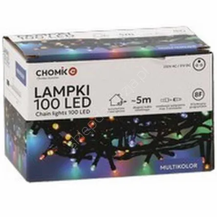 Lampki 100 LED multikolor dł. 3+5m