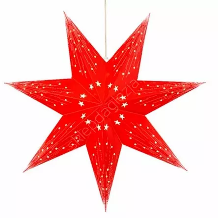 Gwiazda czerwona z papieru Led 40cm