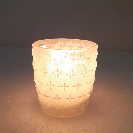 Świecznik szklany walec mix 7x7,5cm