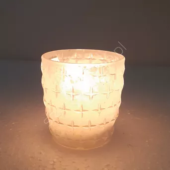 Świecznik szklany walec mix 7x7,5cm