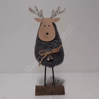 Renifer stojący na podstawie różowy 31cm