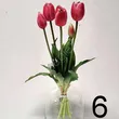 Tulipan bukiet guma 5 kwiatów, Sztuczne kwiaty jak żywe, sztuczne kwiaty w wazonie