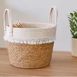 Wiklina Koszyk z trawy morskiej z frędzlami 32x25x28/38cm