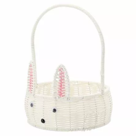 Koszyk plastikowy okrągły 20cm biały królik