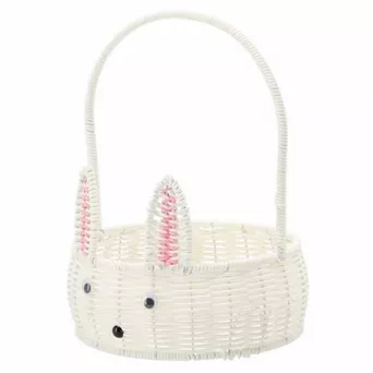 Koszyk plastikowy okrągły 20cm biały królik