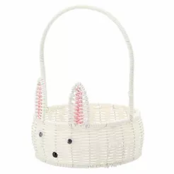 Koszyk plastikowy okrągły 20cm biały królik