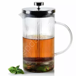 Dzbanek szklany Peter z tłokiem paski 1L