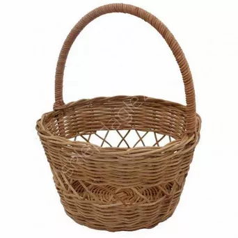 Koszyk ratanowy 21x12/25cm z uchwytem naturalny