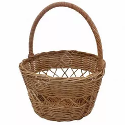 Koszyk ratanowy 21x12/25cm z uchwytem naturalny