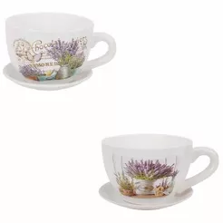 Doniczka ceramiczna 19*15*11cm Filiżanka mix wzorów