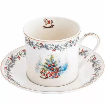 Filiżanka świąteczna Magia Świąt ze spodkiem 220ml