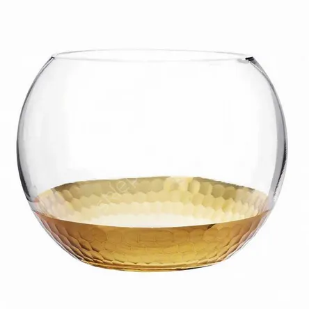 Świecznik szklany Kula Golden Honey 13,5cm