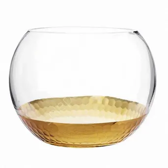Świecznik szklany Kula Golden Honey 13,5cm