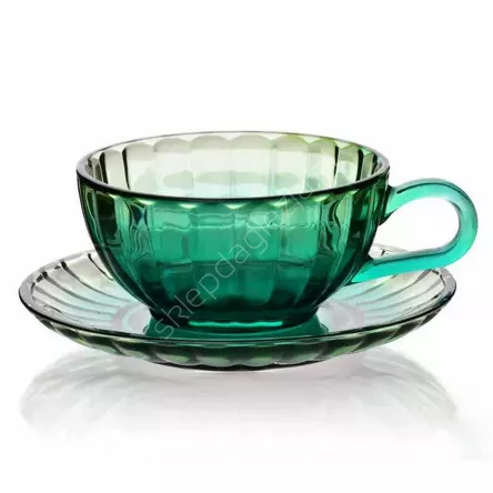 Filiżanka szklana Vini 210ml ze spodkiem